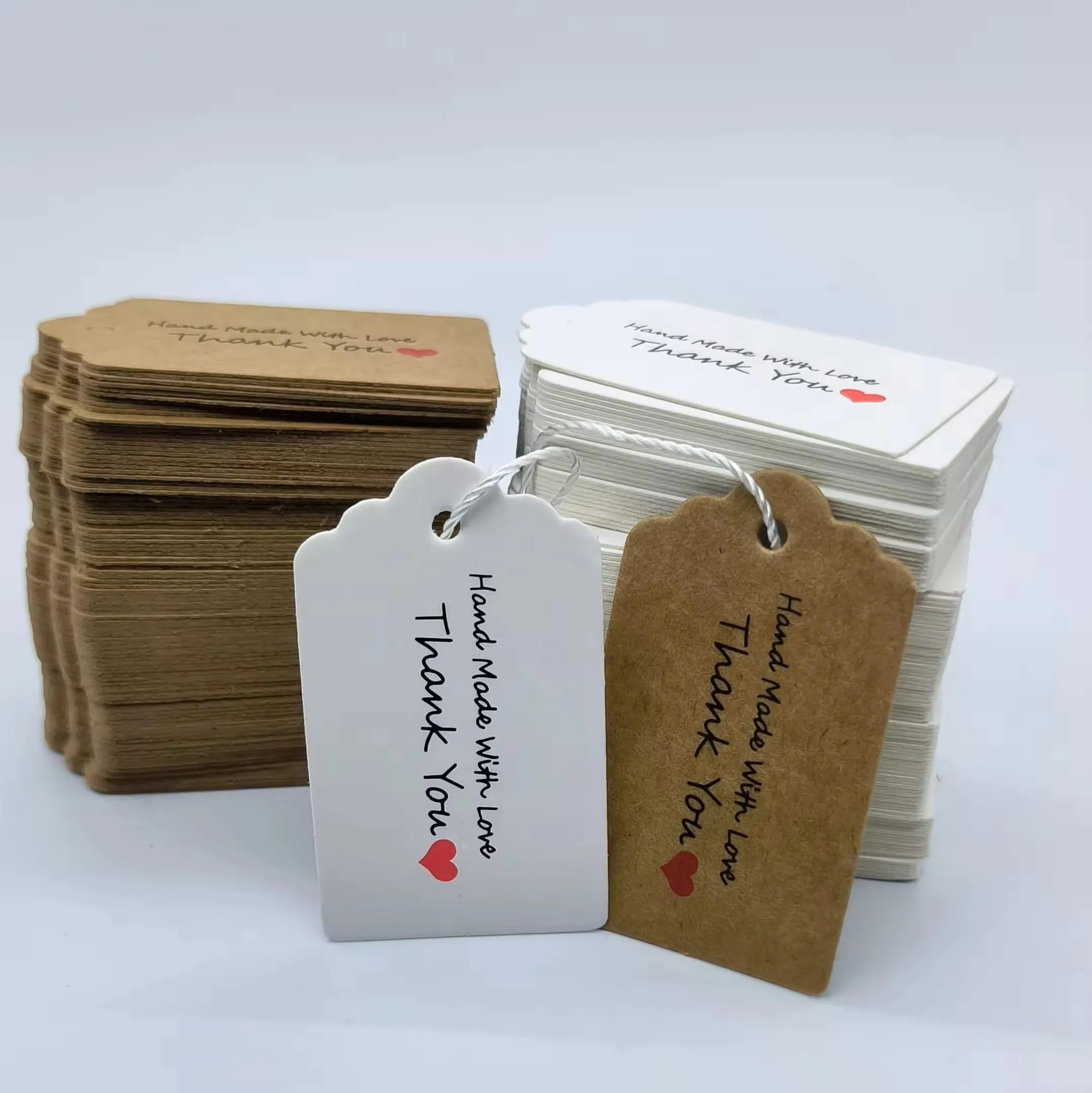 Печать на заказ крафт-бумага спасибо этикетки для одежды футболки бирки футболок рождественский подарок