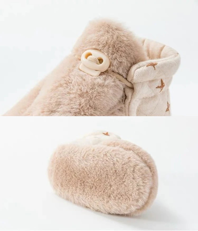 Недорогая Удобная зимняя теплая детская обувь с подкладкой из искусственного меха для новорожденных и маленьких девочек с нескользящей подошвой