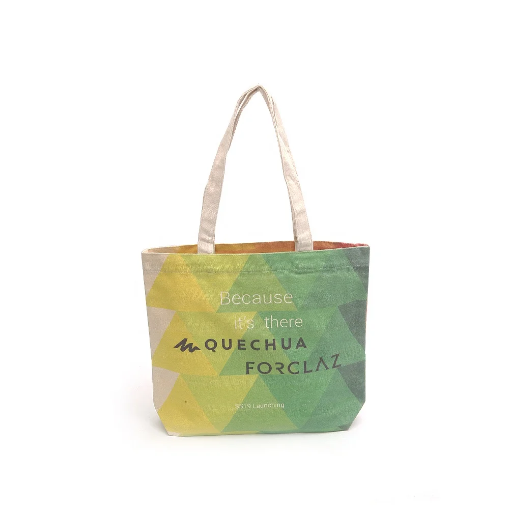 Custom printed tote shopping bag cheap organic cotton canvas crossbody bags with logo