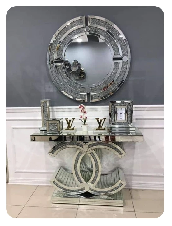 Elegent hotel mirrored console table