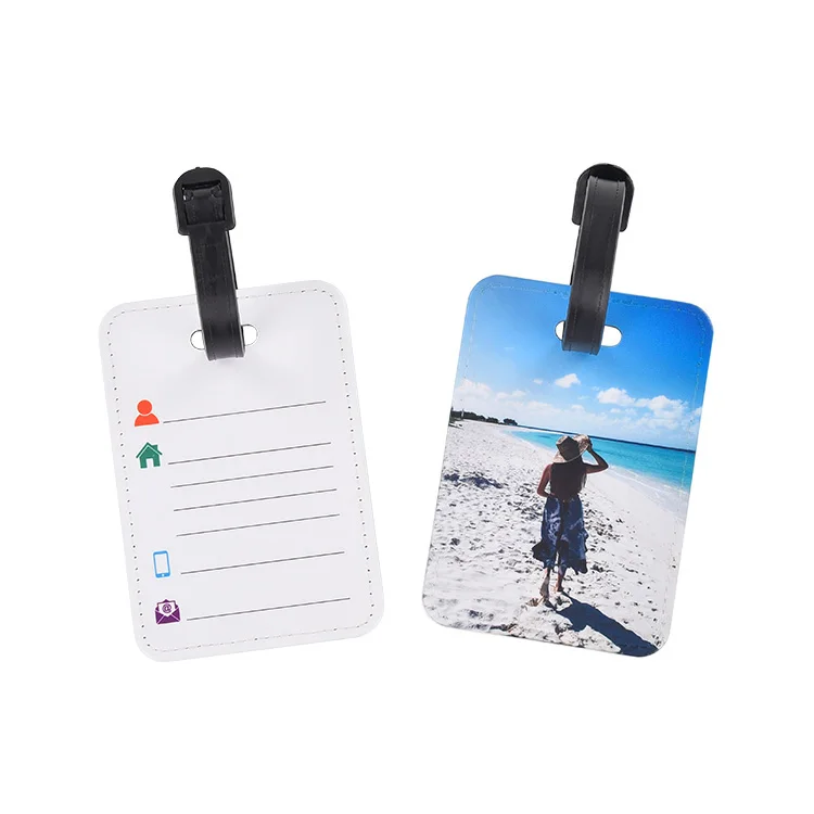 Sublimation Blank Personalized Luggage Tag Office Luggage Tag Bridesmaids Luggage Tags Pu Leather Cover