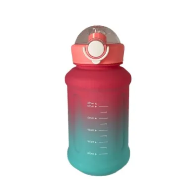 Large Capacity Colorful Gradient Plastic Hand Cup with Frost Handgrip Cute Design Made from PC Material