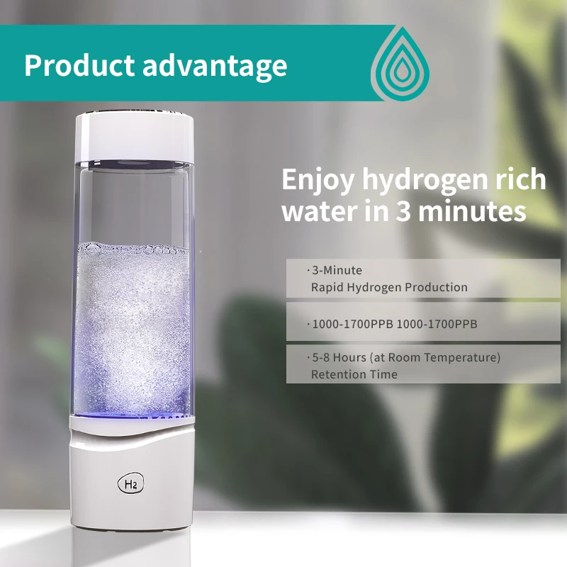 Portable Hydrogen Water Bottle Generator Ion Bottles Hydrogen Water in 3 Minutes Hydrogen Water Machine for Home Office Travel