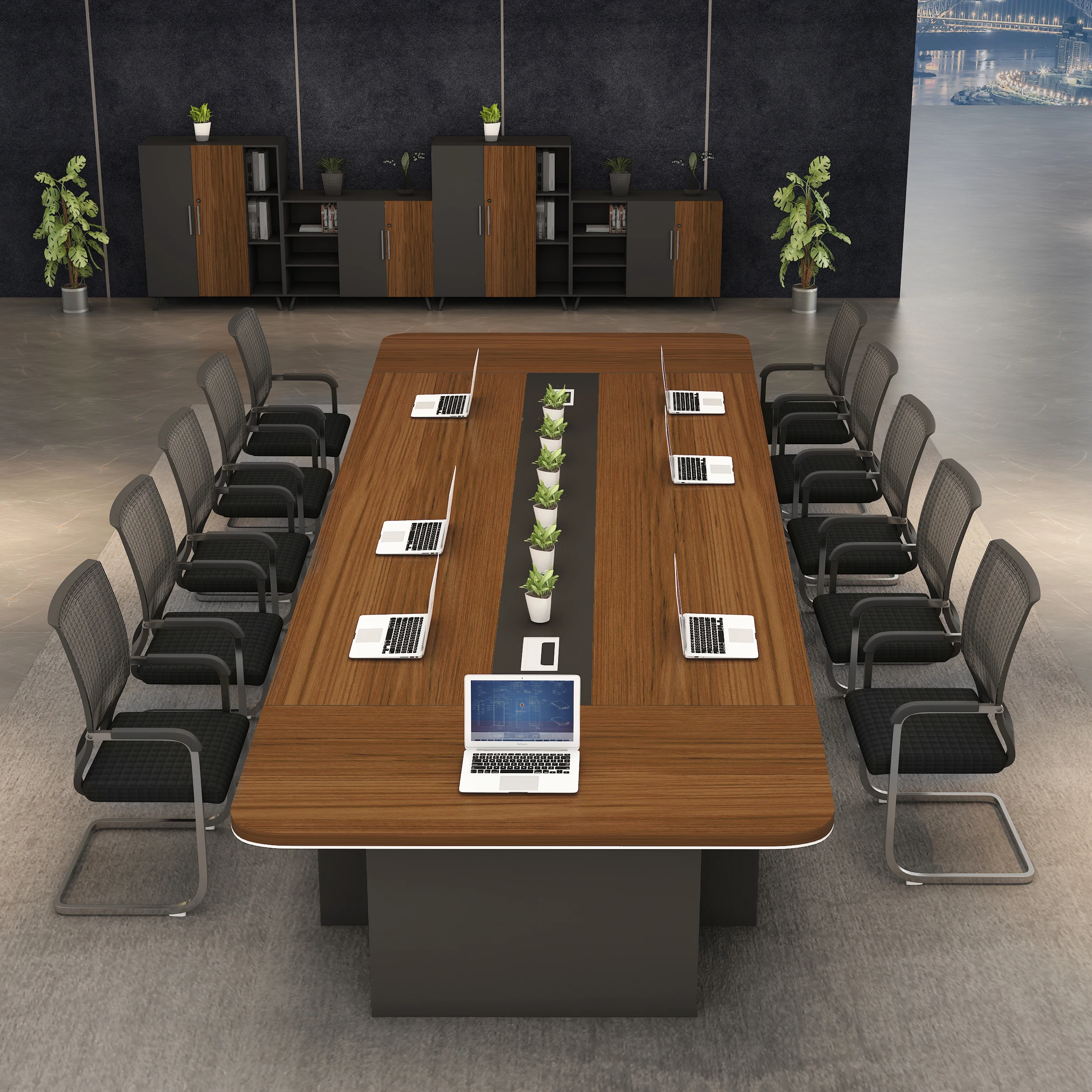 executive Meeting Office Table Conference Table Wood Office Furniture Set Large conference room desk and chair schreibtisch