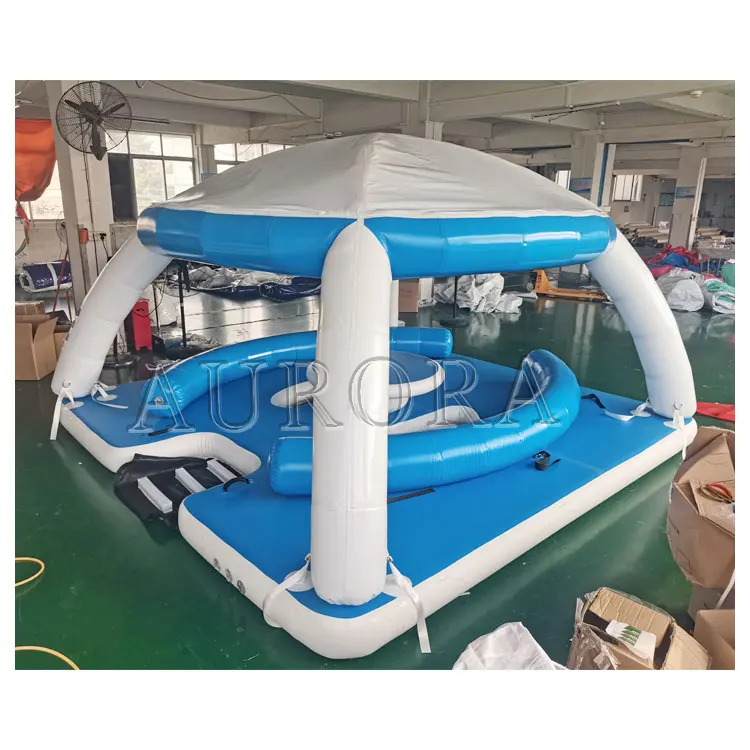 Inflatable water party floating boat island water park inflatable water floating world