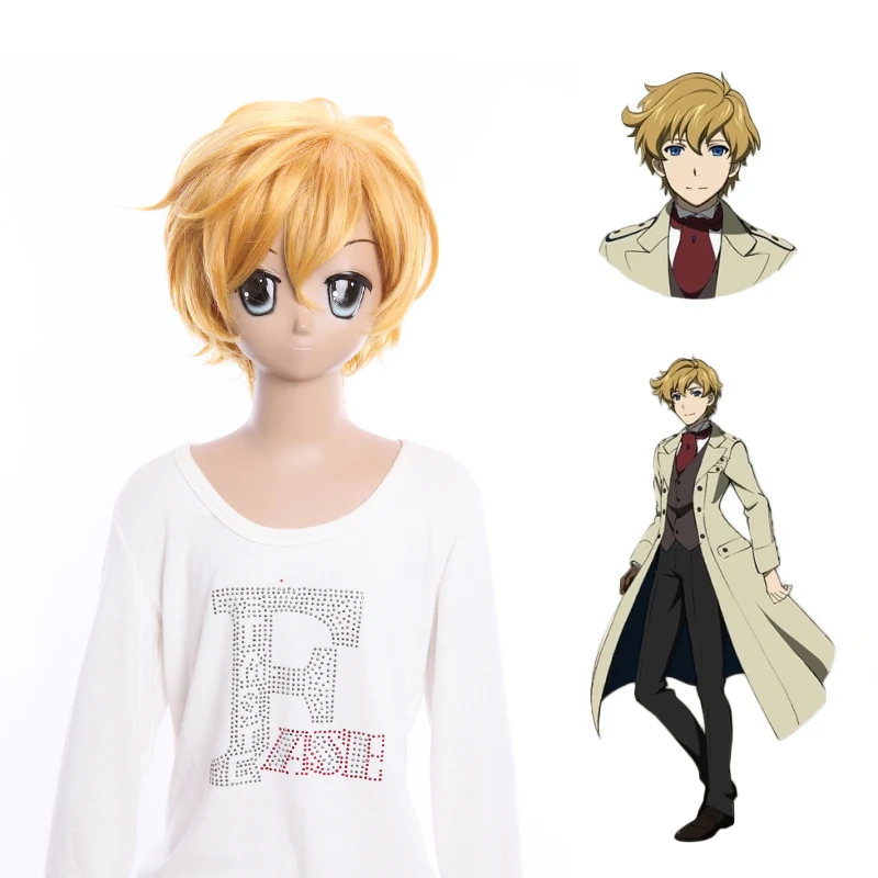 Японский мистический архив анталийского аниме-сериала, парик Хью Энтони Дисвард, короткий синтетический парик для косплея