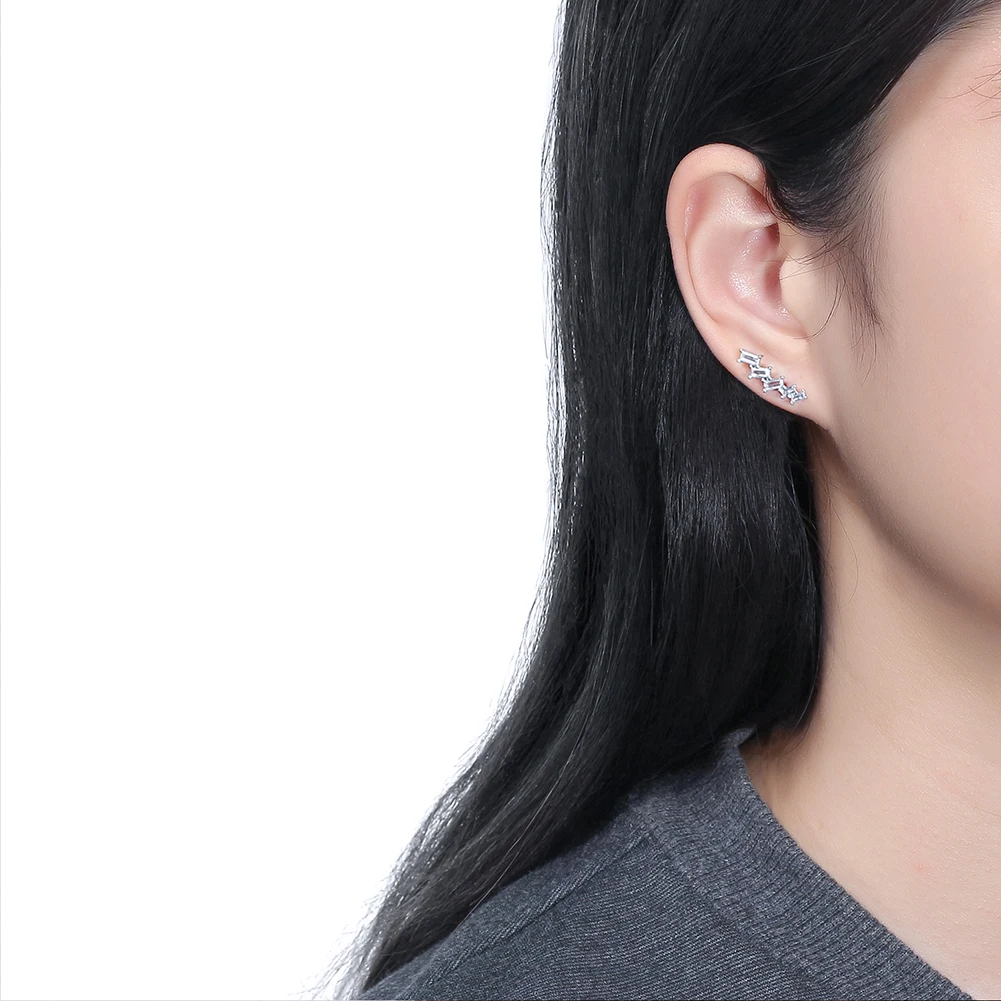 RINNTIN SE310 latest design 925 Sterling Silver Ear Cuff Crawler for Women Teen Girls Fashion Stud Ear Climber Jackets