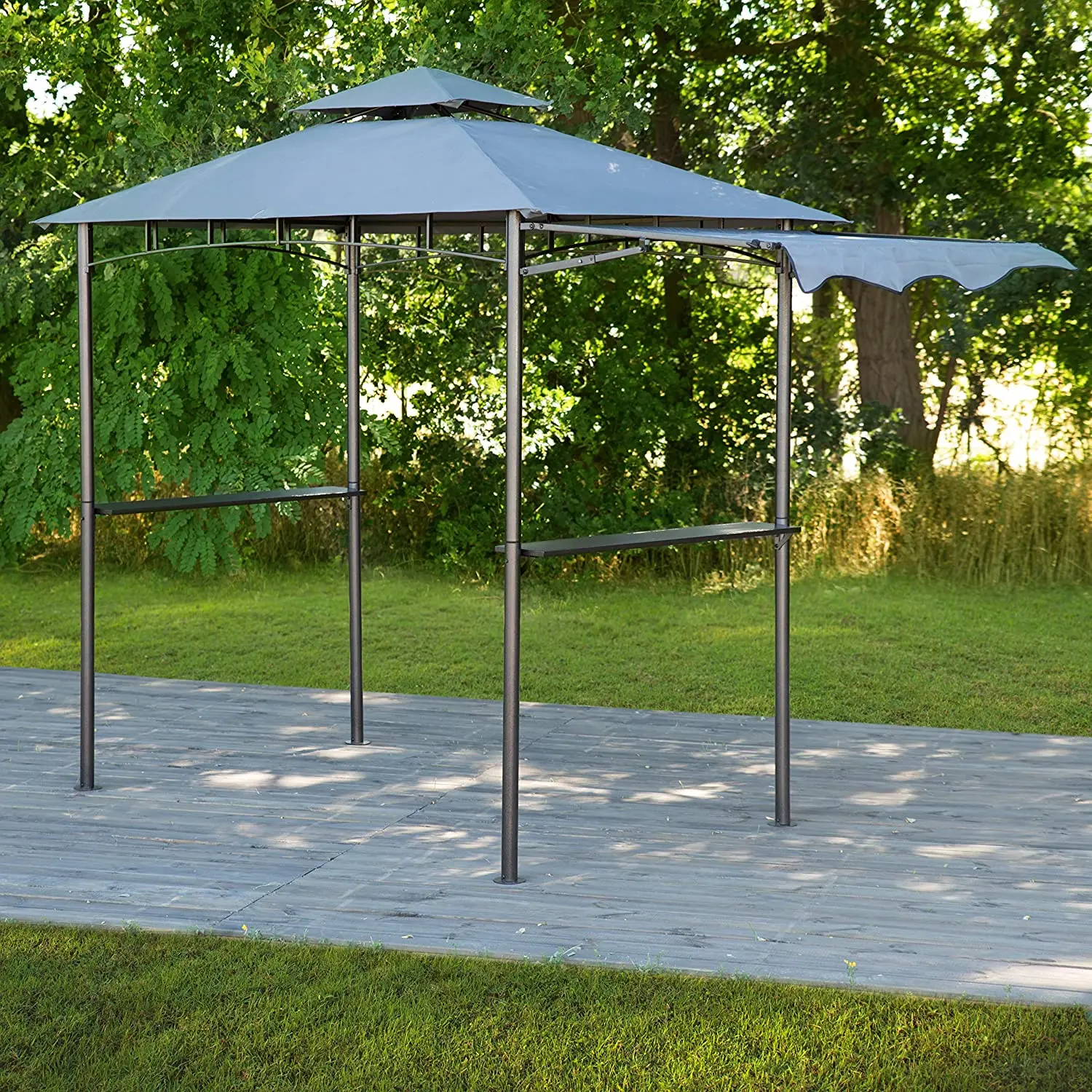 Amazon Hot Sale Garden Outdoor Patio Steel Grill Tent Canopy Gazebo With Shelving