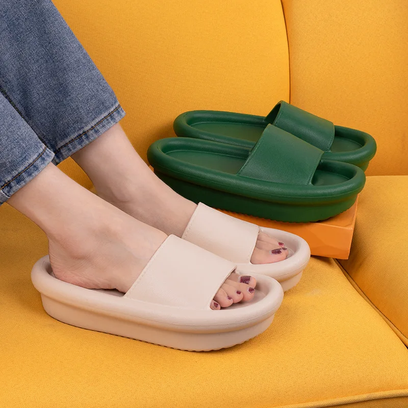 Summer new design hovercraft shape  thick sole slippers female creative candy color men soft sandals