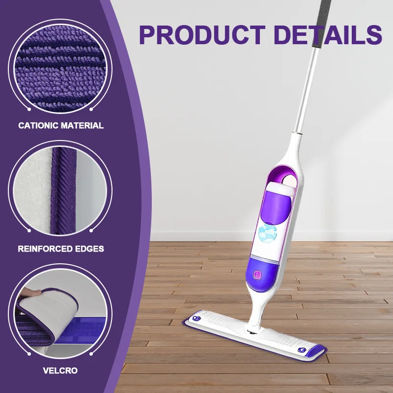 Flat Mop Accessories Pasting Absobrent Microfiber Twisted Cloth for Mop Pads Replacement Washable Microfiber Mop Pads