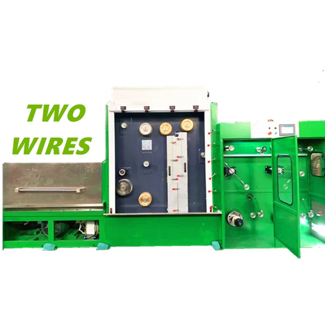 Two Fine copper Wires Drawing Machine with two spooler
