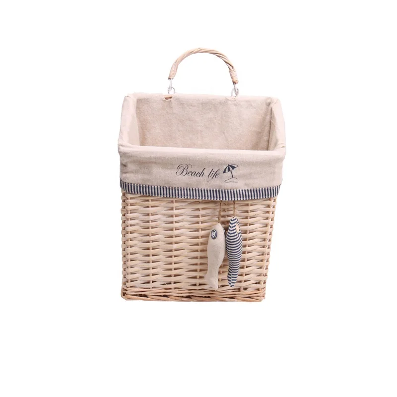 Hot Selling New Style High Quality Rectangular Decorative Wicker Storage Baskets Newspaper Basket