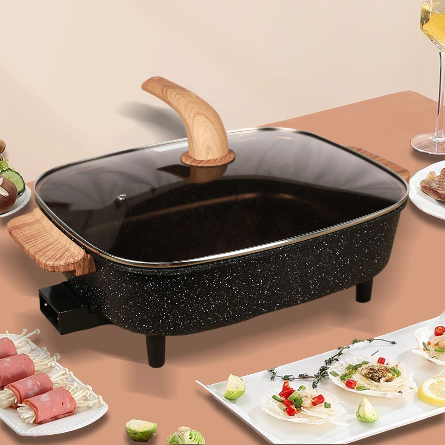 Large capacity Electric  hot pot multi  Purpose non-stick cooking pot set