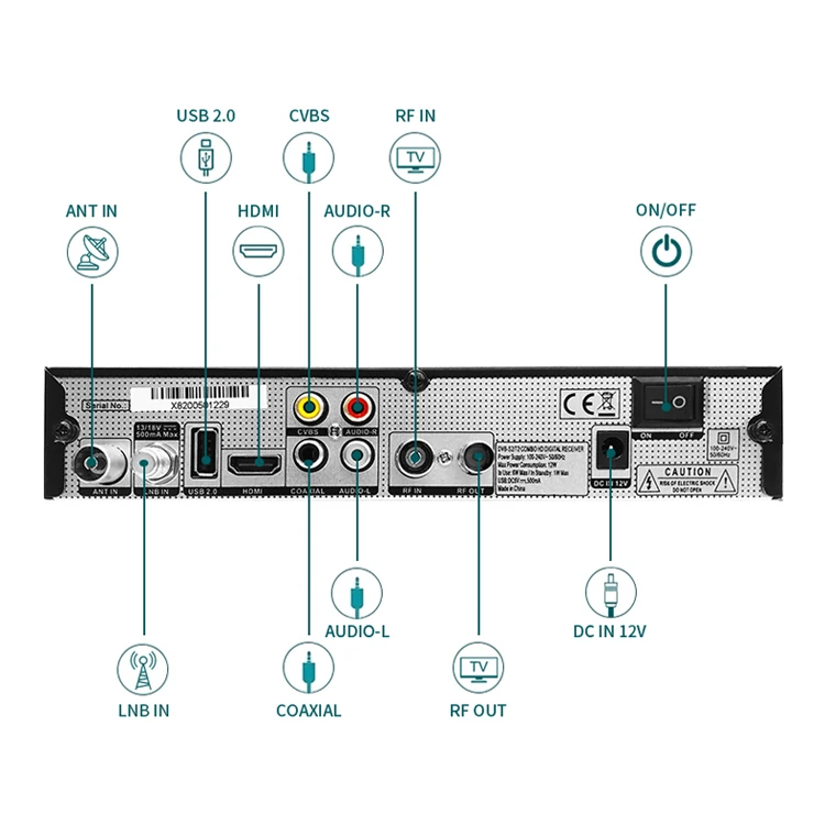 Q-Box Concoder New High Definition DVB-T2/C/S2 Combo MEPG-4 Satellite TV Receiver Decoder Set Top Box selling OEM ODM FULL