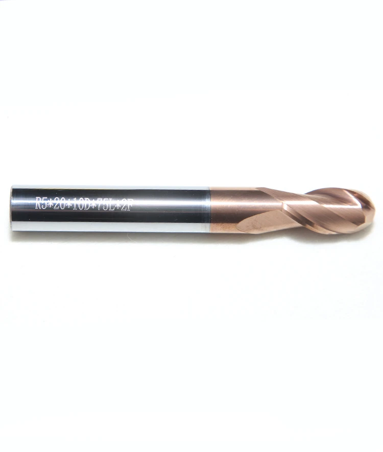 Solid Carbide 2 Flute HRC55 Ball Nose End Mill Cutters