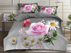Best Selling 3d  Digital Printing bedding set Microfiber Quilt Cover Bed Sheet Set Comforter Duvet Cover Set