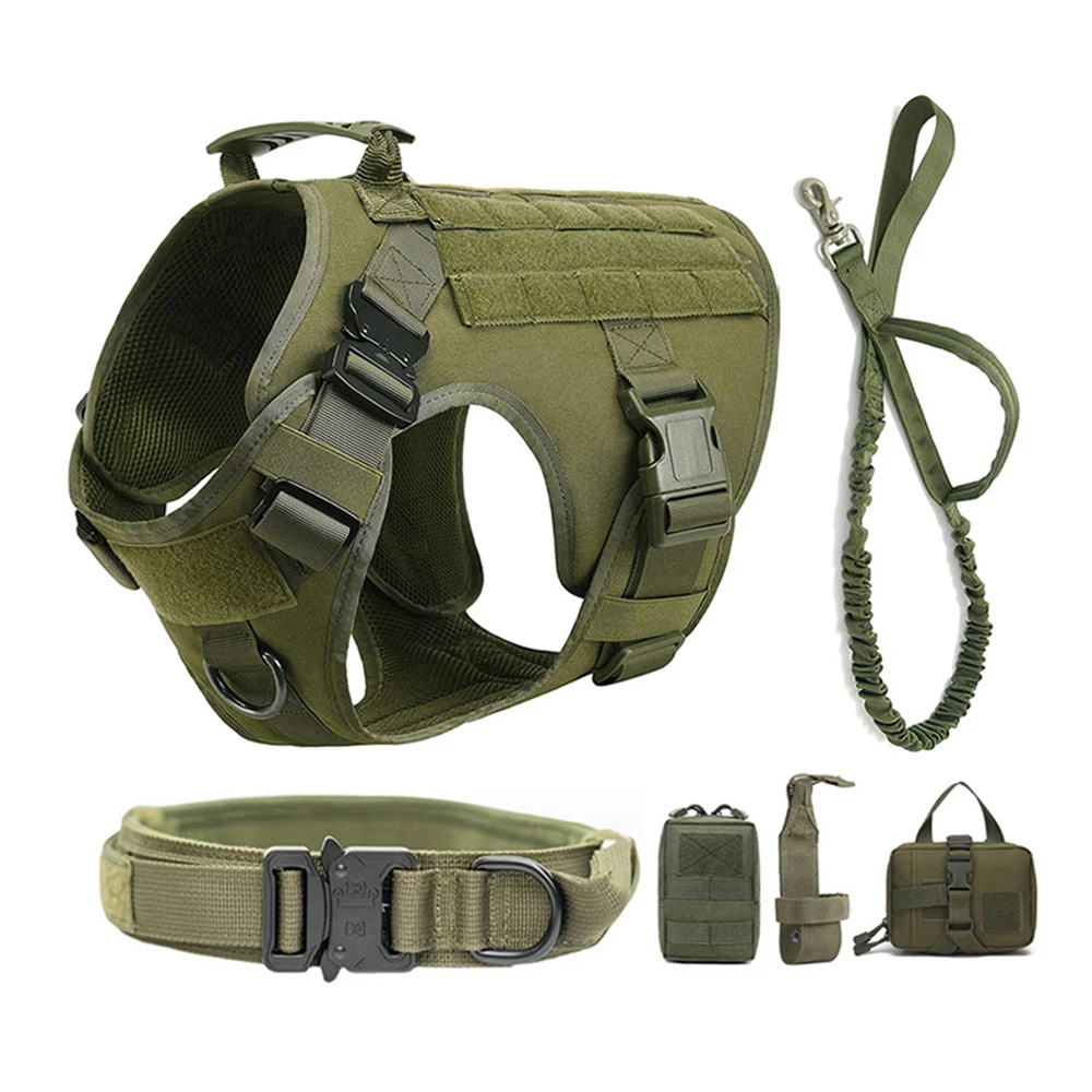 Factory Customised Dog Tactical Training Harness for Medium and Large Dogs 1080D Nylon Waterproof Heavy Duty Dog Harness Chest