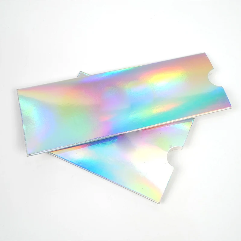custom luxury hardboard envelope card bag folding box holographic coloful pillow box packaging