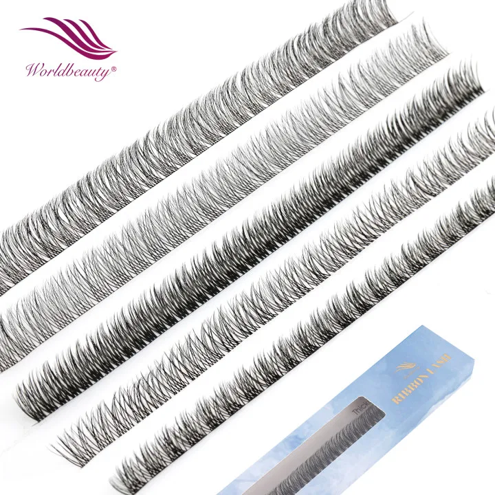 2022 worldbeauty superfine band cluster diy glue-based lash C D curl 8mm -16mm ribbon diy pre cut lashes