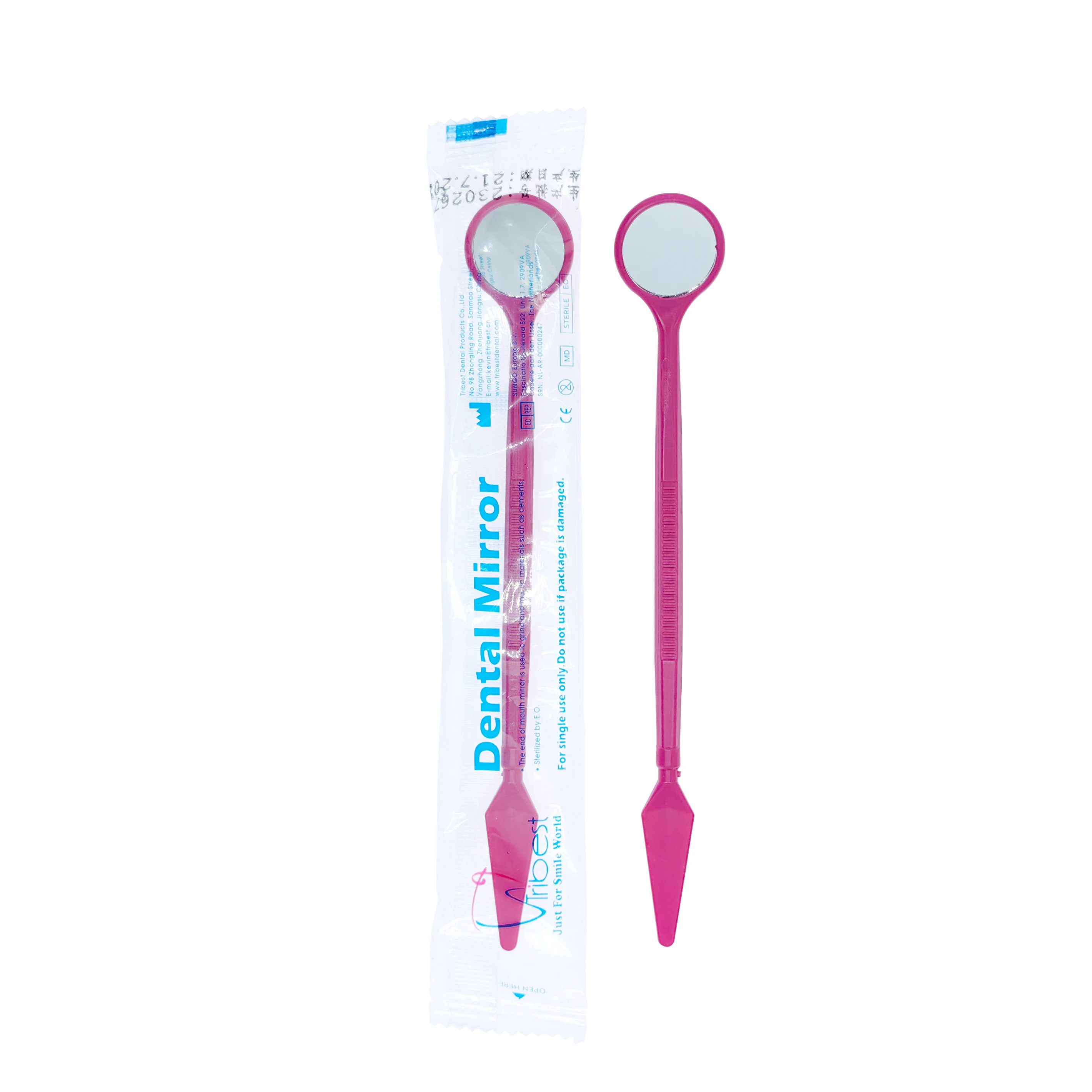 New Product Dentist Lab Disposable Glass or Plastic Dental Mirror With Spatula