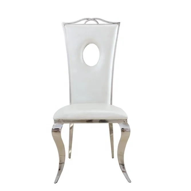 Luxury Shiny Glossy Stainless Steel Hotel Banquet Chairs Wedding Event Rental Dining Chair