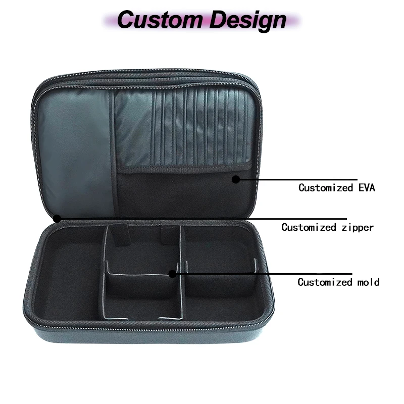 Factory Manufacturer Travel Customized hard drive shockproof big plastic EVA zipper portable hard EVA custom carrying case