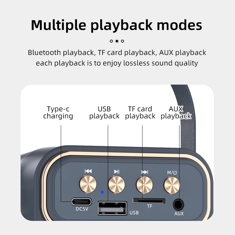 ES-4049 Wholesale 5W Subwoofer speaker Double Microphones Home Party KTV portable outdoor Party Wireless Karaoke Speaker