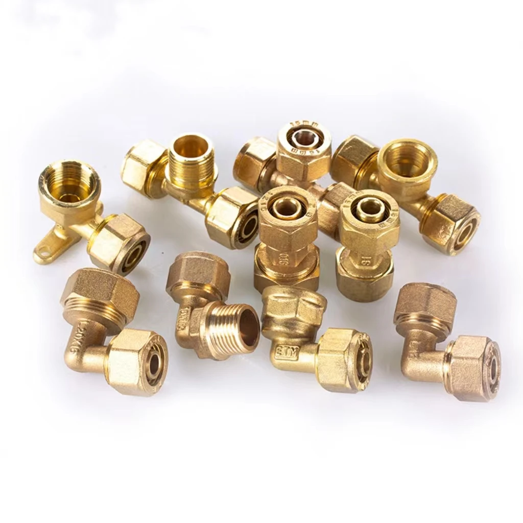 Professional Brass Copper 3 Way Pipe Connector Compression Tee