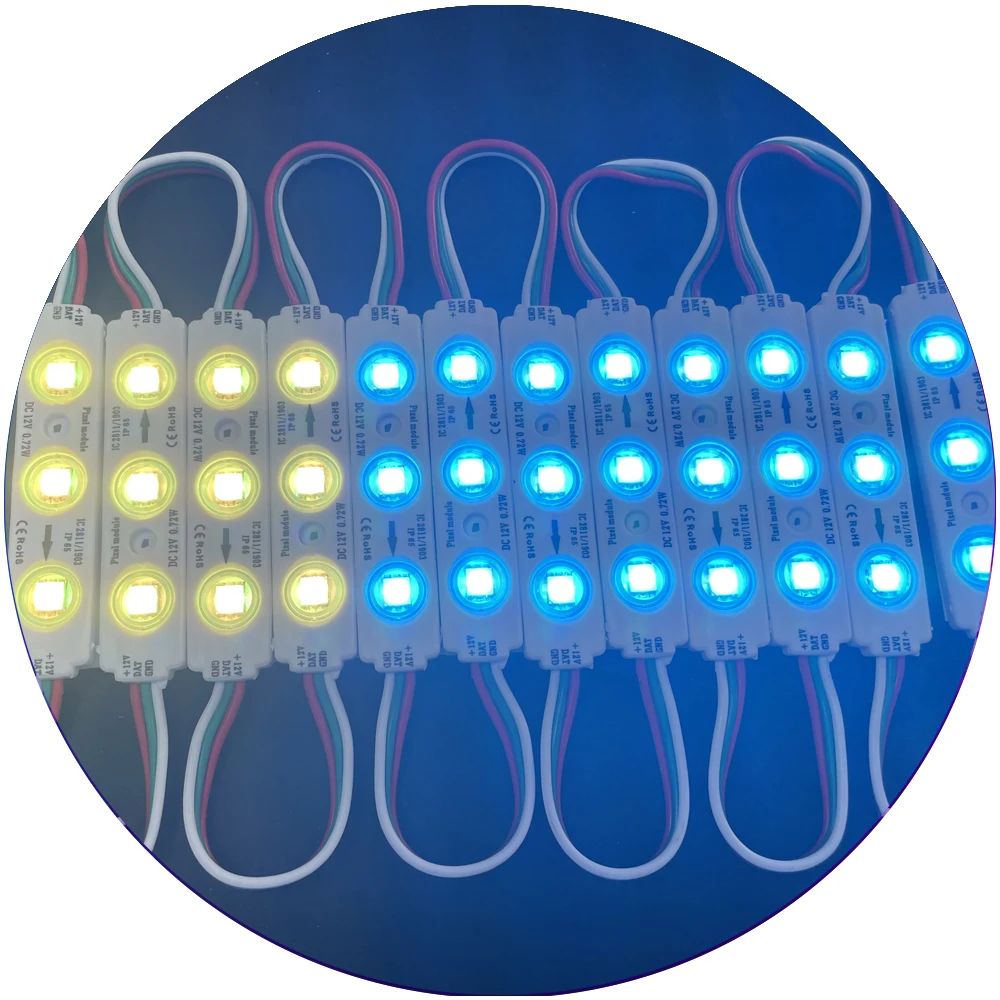 light design light box decoration ws2811 1903 3pcs chip lens dc12v smart magric programming digital RGB led module for signage