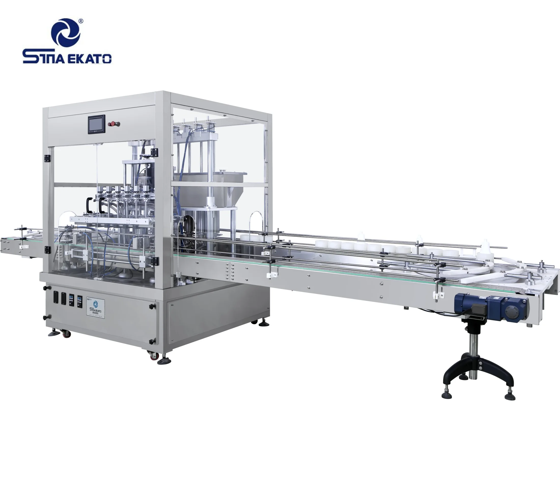 SINA EKATO Automatic 4 Heads Filling Machine Cream Body Lotion Liquid Soap Shampoo Filling Machine Bottle Filler