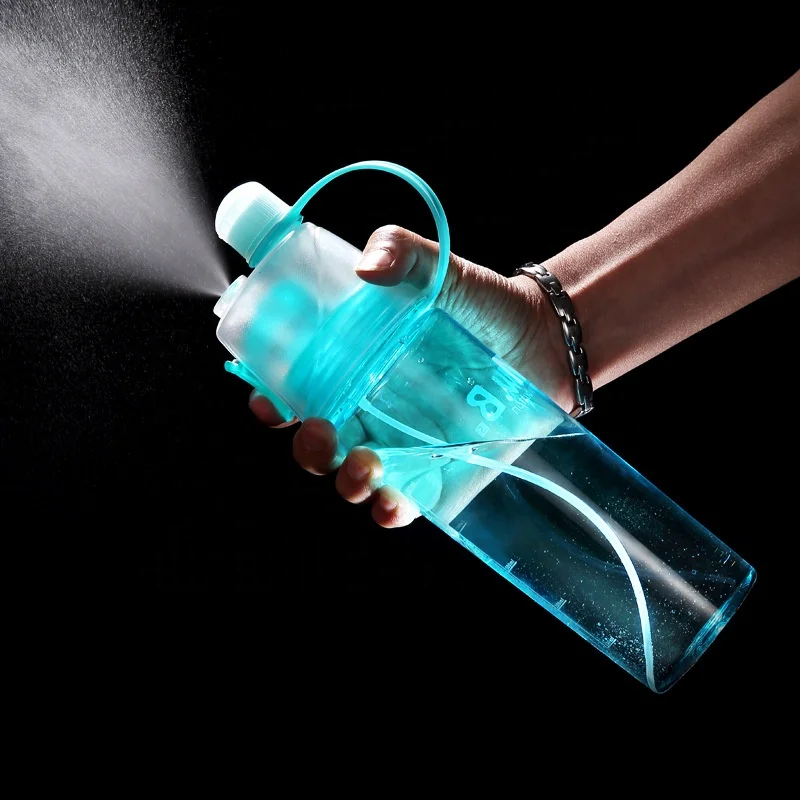Water Spray Bottle 400ML 600ML 800ML Drinking Cup Plastic Mist Climbing Spray Bottles Creative Outdoor Sports Spray Water Bottle