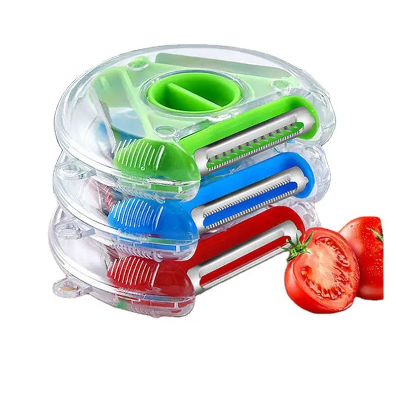 3 In 1 Multi-function Stainless Steel Magic Fruit And Vegetable Slicer, Potato Cutter And Peeler Kitchen Tool