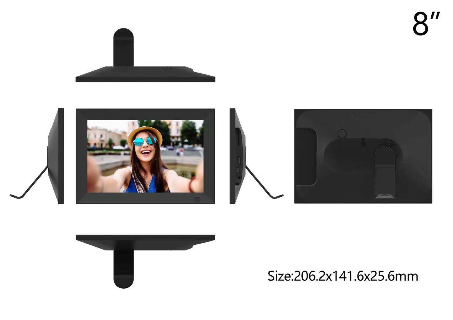 Новый дизайн 8-дюймовый сенсорный экран Android wifi цифровая l фоторамка MP4 видеоплеер с метеостанцией