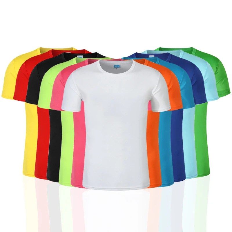 OEM 50 cotton 50 polyester plain blank t shirts with customized logo design