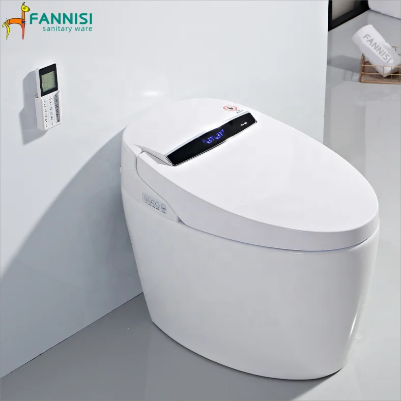Wholesale bathroom wc toilets one piece kicking automatic flushing washroom smart intelligent wc toilet