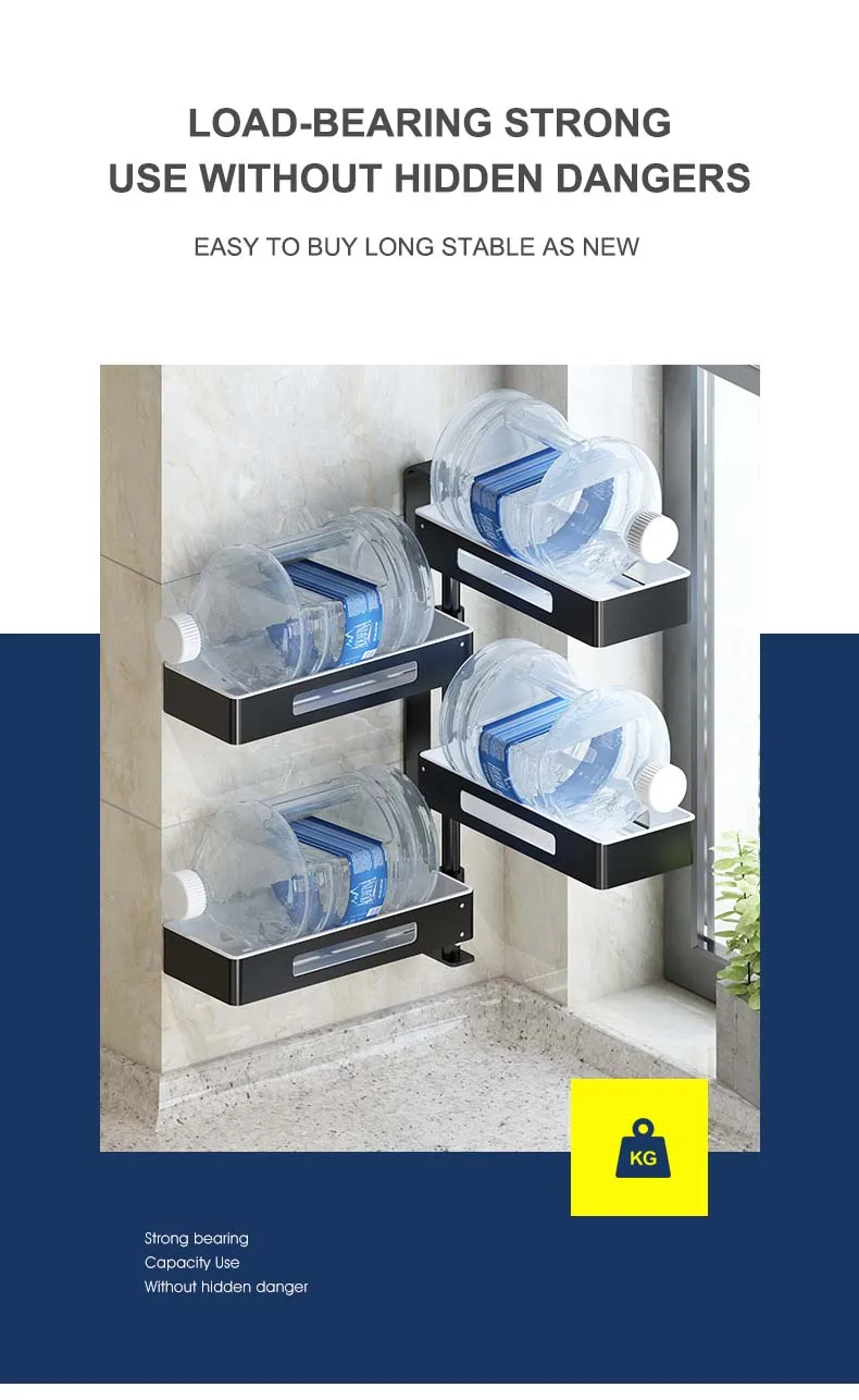 One to Four Floors Can Rotate and Freely Adjust the Wall Mounted Storage Rack of the Bathroom Storage Racks Kitchen Accessories
