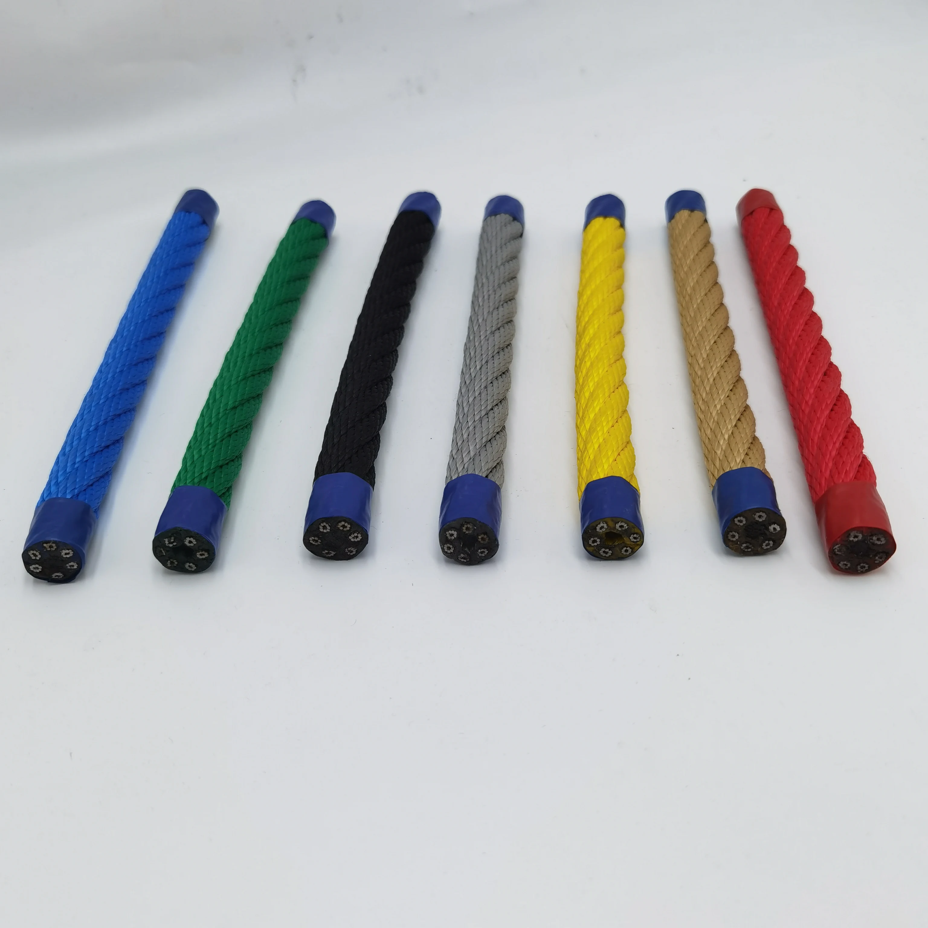 High Quality 16mm 6 Strand Playground Combination Rope Reinforced Polyester With Steel Core For Kids Climbing Outdoor
