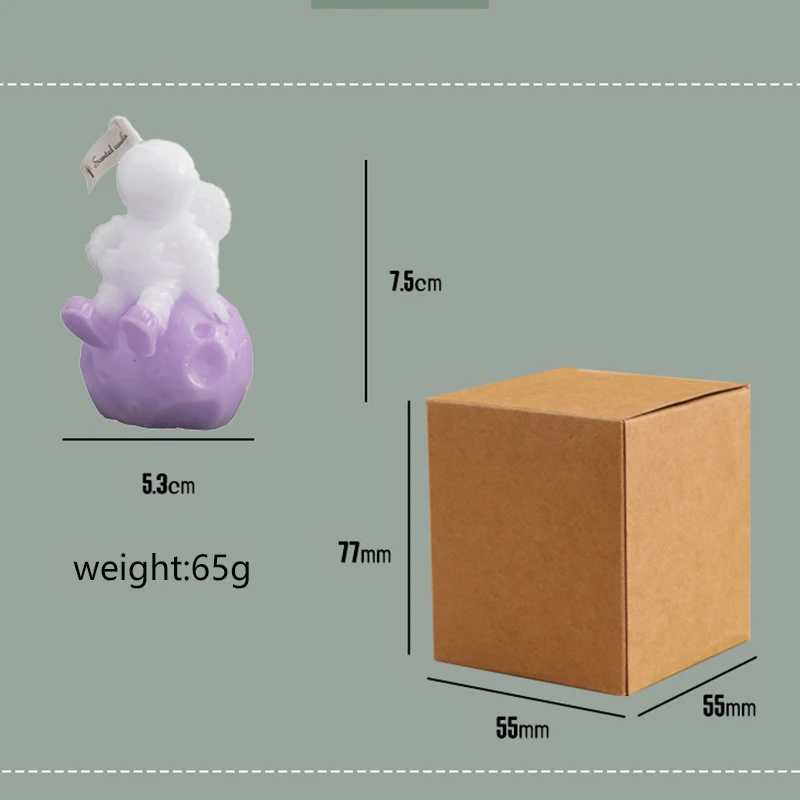 Wholesale Home Decoration Astronaut and Moon Shaped Soy Wax Candle Creative Wedding Aromatic Candle