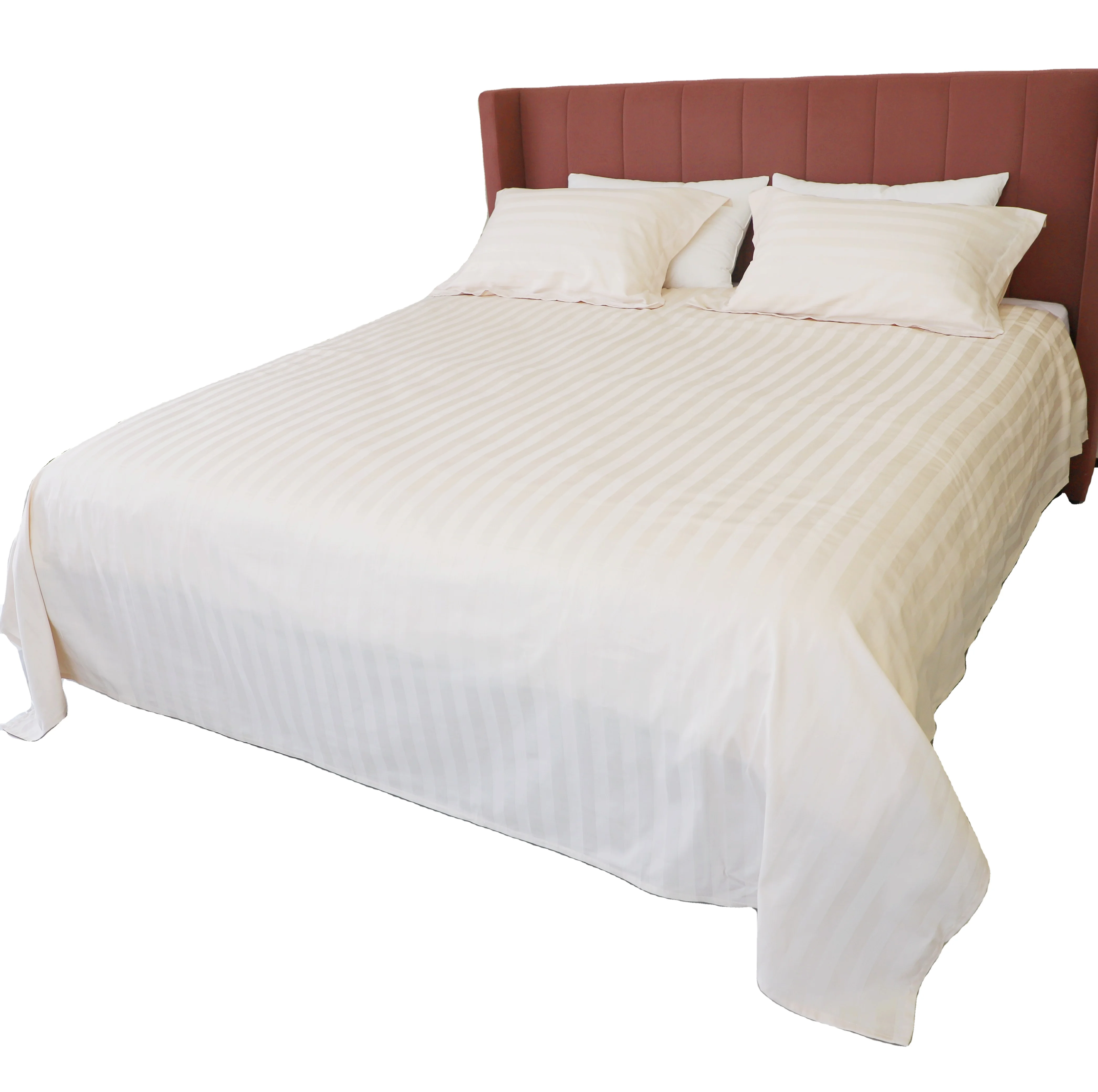 Cotton Bedsheets Fitted Bed Sheet with Elastic Corner Bands Twin XL 100 Plain Custom Linen White Embroidered Dobby Customized