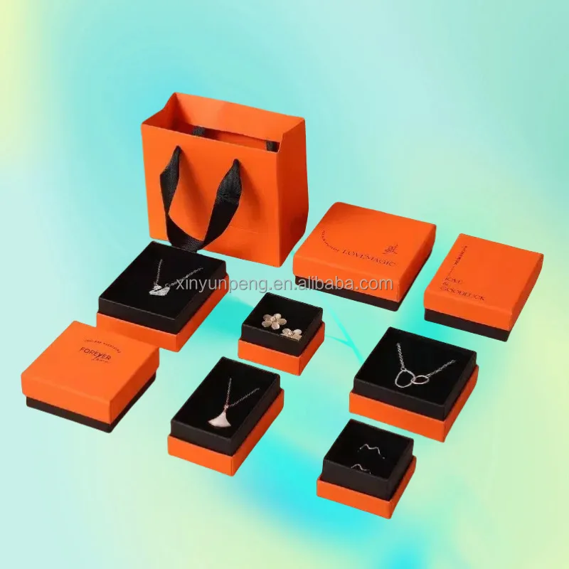 Yunpeng spot wholesale Tiandi cover jewelry box ring necklace packaging printing box custom your LOGO jewelry packaging box