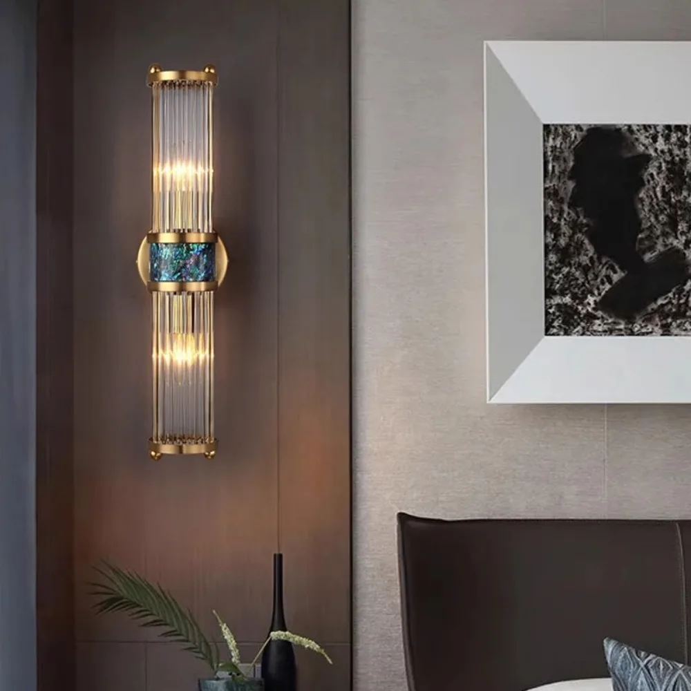 Wall Sconces, Modern Crystal Wall Sconces Lighting Gold Indoor Crystal Vanity Lights Fixtures Elegant Glass Rod Wall Mount Lamp