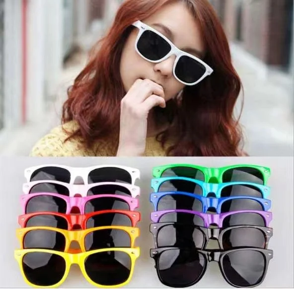 Wholesale cheap promotional festival plastic custom logo gradient square full frame sunglasses multicolor rainbow men sunglasses