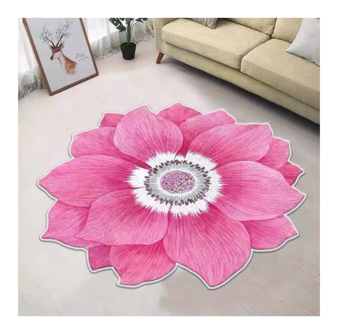 Creative Flower Shapes printed 3d carpet Custom design rugs Bedroom cloakroom mat