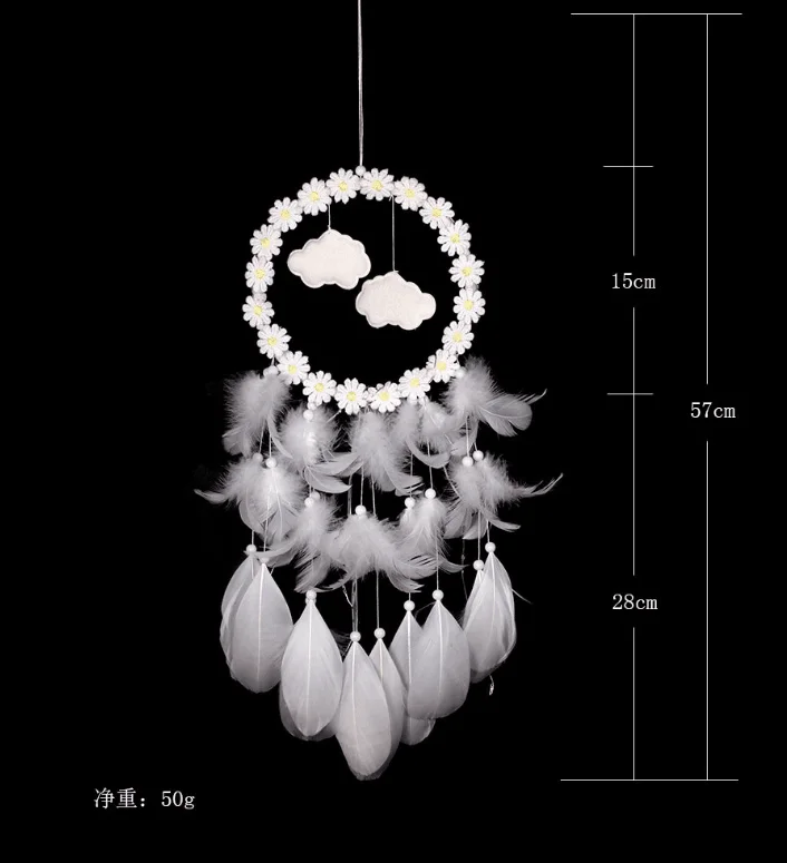 Wholesale Handmade Boho Hanging Feather Dream Catcher for Car Home Room Door Wall Art Party Decor Ornament Gift Craft DIY Kit