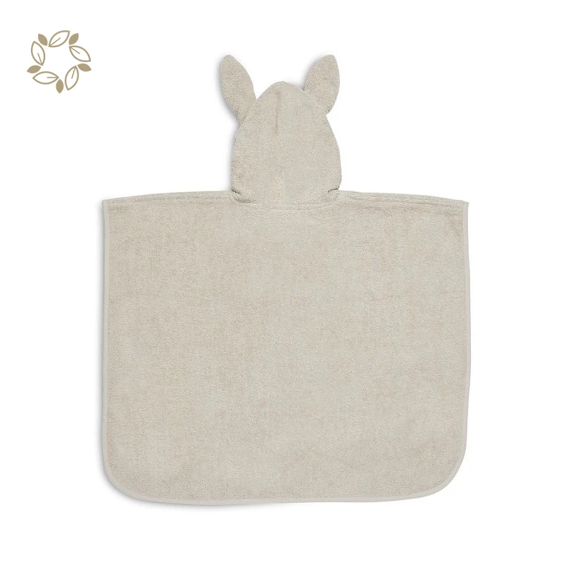 Baby Badponcho Bath Towel Organic Cotton Terry Beach Sustainable Hooded Poncho Hoody Blanket for Kids