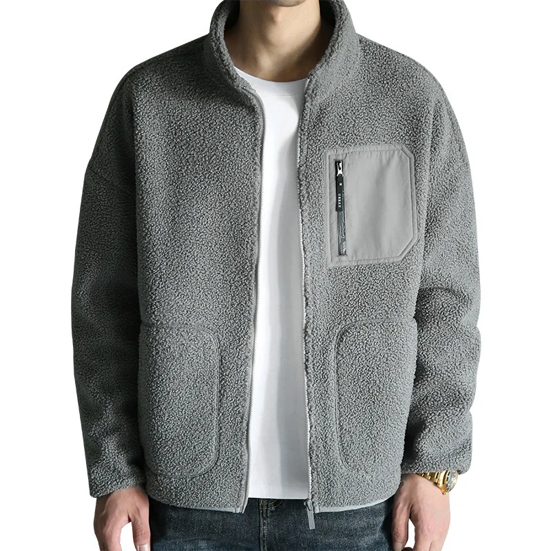 zip up fleece jacket coat winter outdoor oversized windproof spring jacket for men polar fleece jacket unisex man