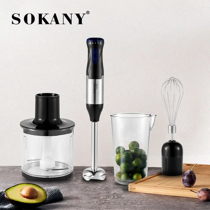 Immersion Hand Blender Stick Manual Blender with Chopping Bowl For Home Kitchen  4 in 110v-240v
