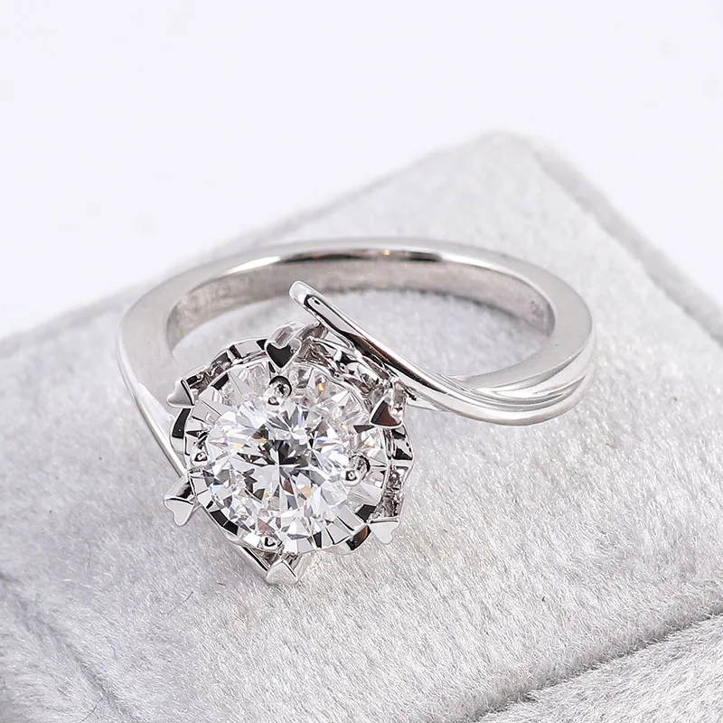 Customized Round Cut Lab Grown Real Diamond Married Ring IGI Certified VS1 IDEAL For Wedding