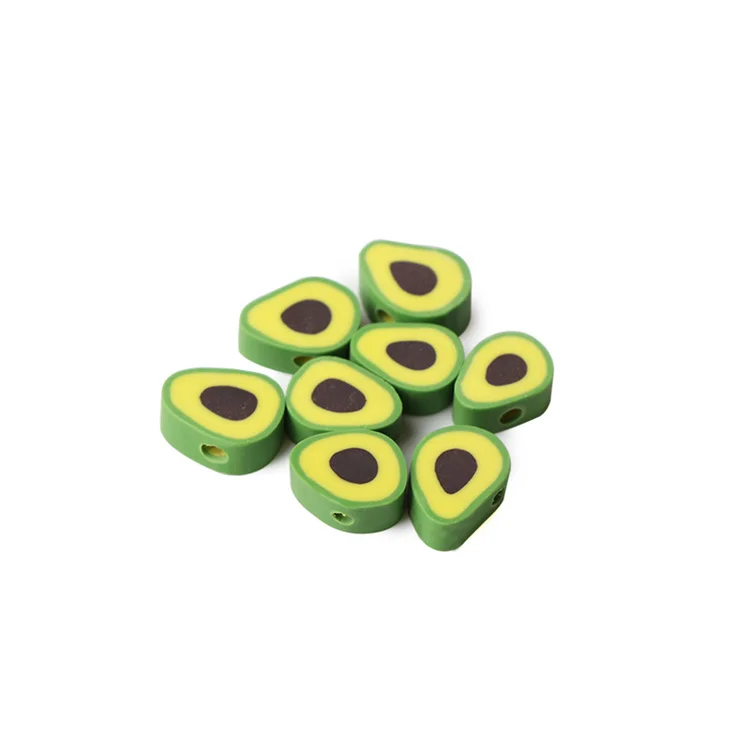 Hobbyworker Avocado Fruit Clay Loose Beads for Handmade DIY Bracelet Necklace Jewelry Making Accessories B0250