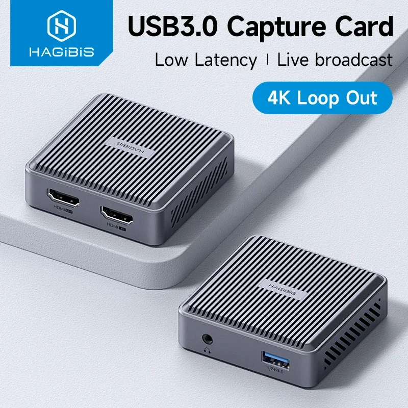 Hagibis 4K HDMI-совместимая карта захвата видео для записи игры в прямом эфире 1080P Grabber MS2131 для PS4/5 Switch